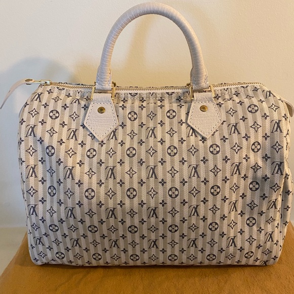 Louis Vuitton Croisette Speedy 30 Bleu Mini Lin Satchel - Picture 4 of 14